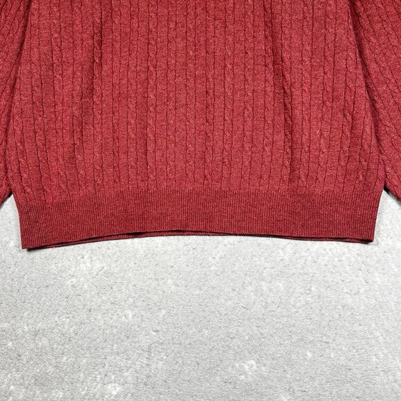 Eildon Hills Sweater Mens XL Salmon 100% Cashmere Soft Preppy Business Crew Neck - Picture 3 of 9